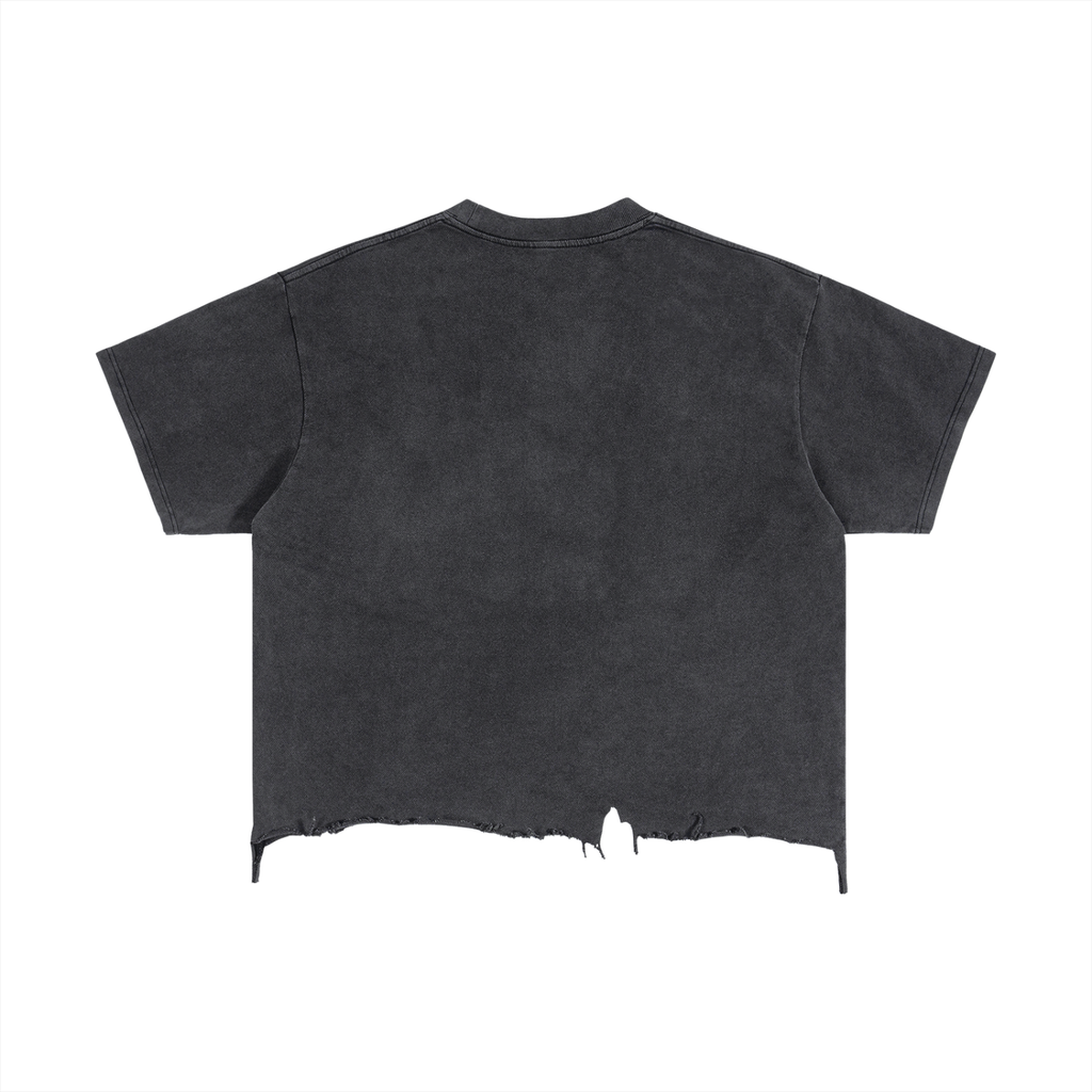 Enjoy Every Day – Vintage Wash Boxy Distressed Hem T-Shirt