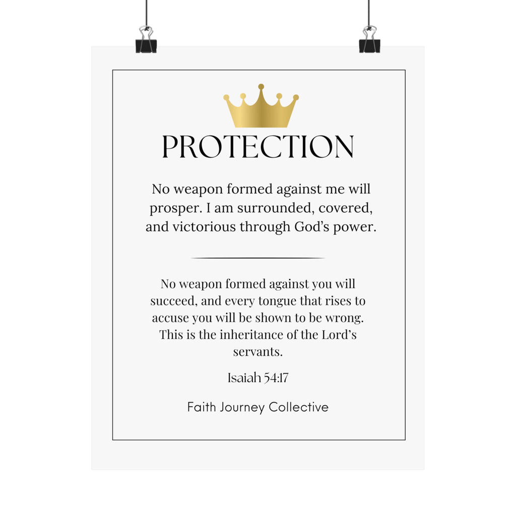 "Protection" Christian Scripture Wall Art Poster – Bible Verse Affirmation Prints for Home, Office & Prayer Space | Faith Journey Collective