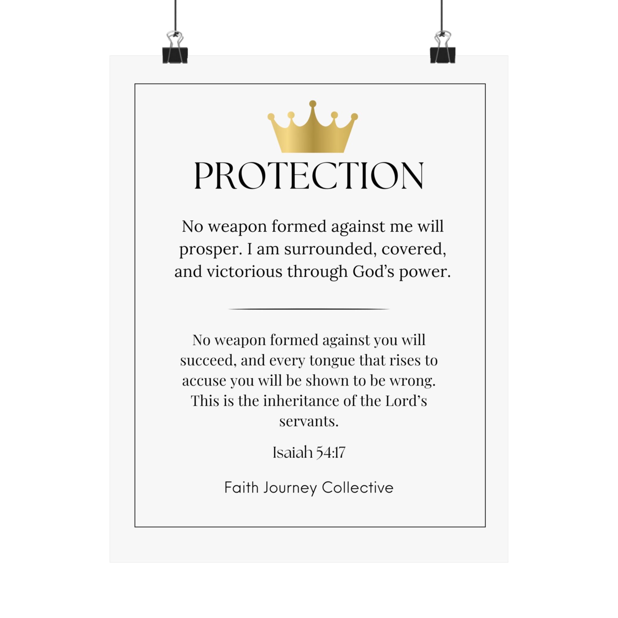 "Protection" Christian Scripture Wall Art Poster – Bible Verse Affirmation Prints for Home, Office & Prayer Space | Faith Journey Collective