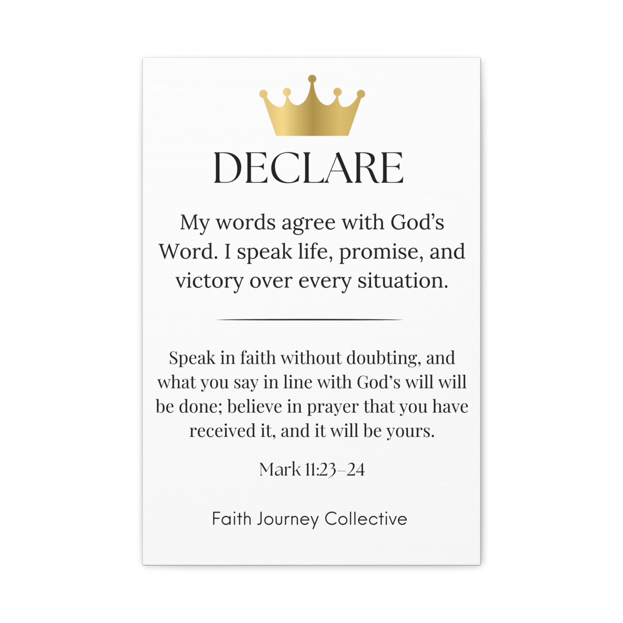 Declare - Christian Scripture Wall Art Canvas – Bible Verse Affirmation Prints for Home, Office & Prayer Space | Faith Journey Collective