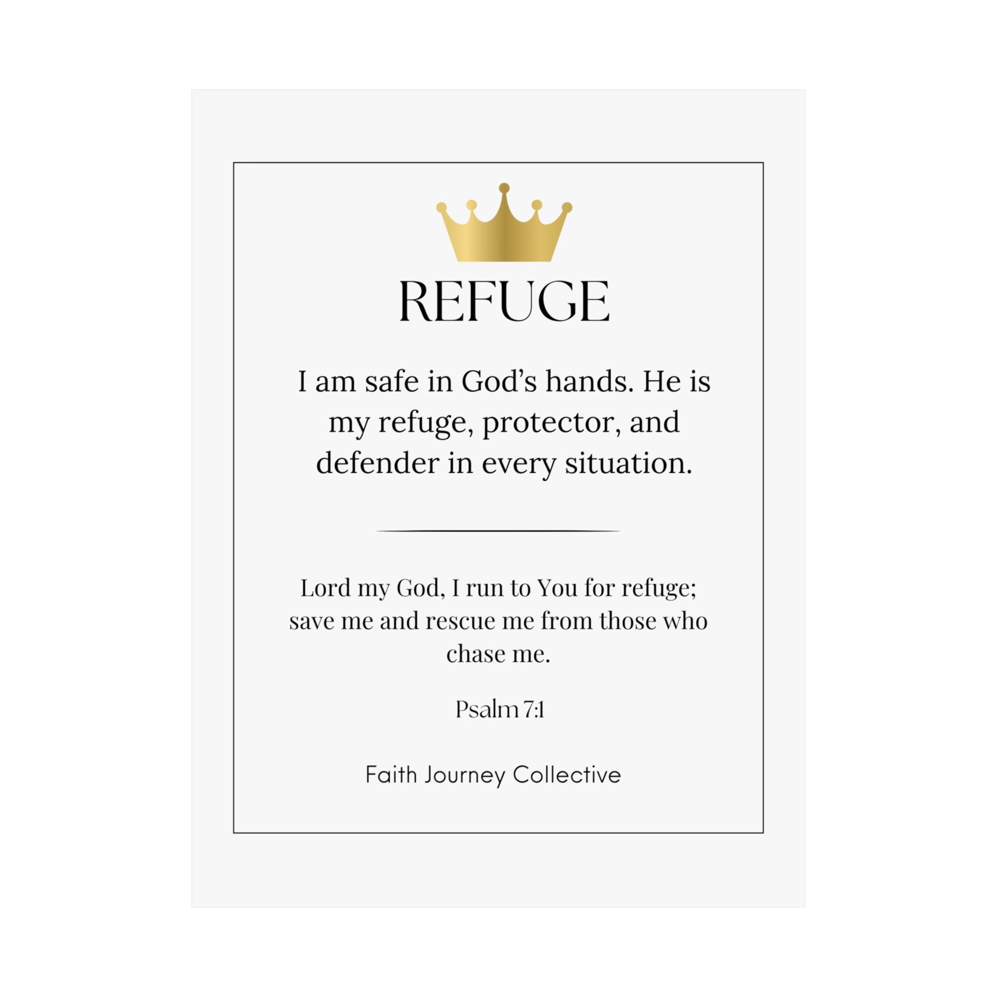"God is our Refuge" Christian Scripture Wall Art Poster – Bible Verse Affirmation Prints for Home, Office & Prayer Space | Faith Journey Collective