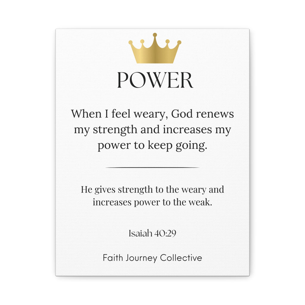 Power - Christian Scripture Wall Art Canvas – Bible Verse Affirmation Prints for Home, Office & Prayer Space | Faith Journey Collective