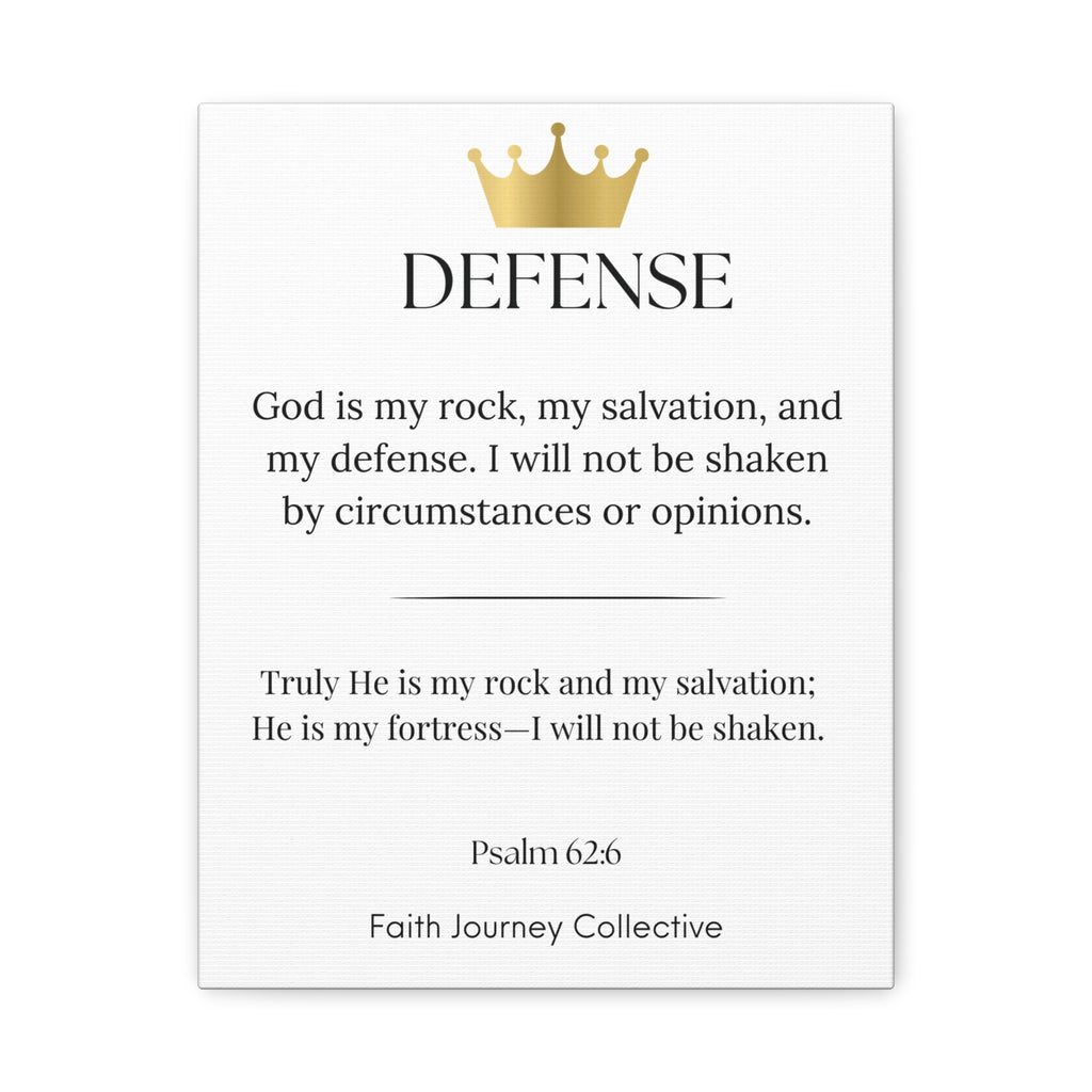 Defense - Christian Scripture Wall Art Canvas – Bible Verse Affirmation Prints for Home, Office & Prayer Space | Faith Journey Collective