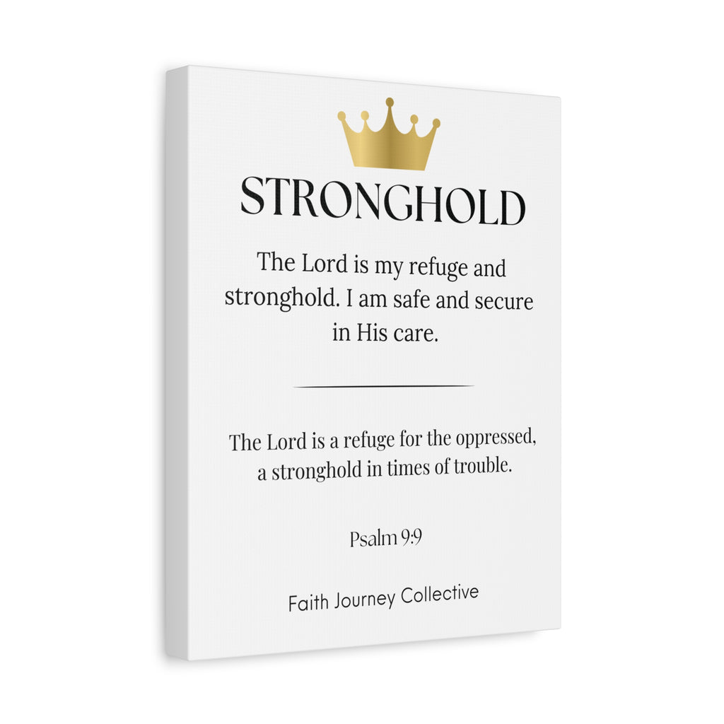Stronghold - Christian Scripture Wall Art Canvas – Bible Verse Affirmation Prints for Home, Office & Prayer Space | Faith Journey Collective