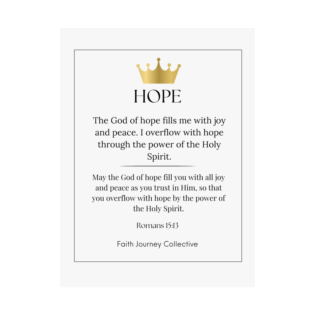 "Hope" Christian Scripture Wall Art Poster – Bible Verse Affirmation Prints for Home, Office & Prayer Space | Faith Journey Collective