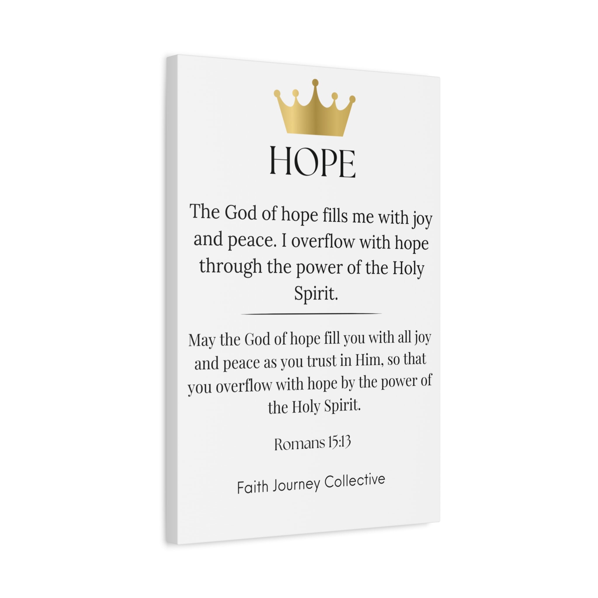Hope - Christian Scripture Wall Art Canvas – Bible Verse Affirmation Prints for Home, Office & Prayer Space | Faith Journey Collective
